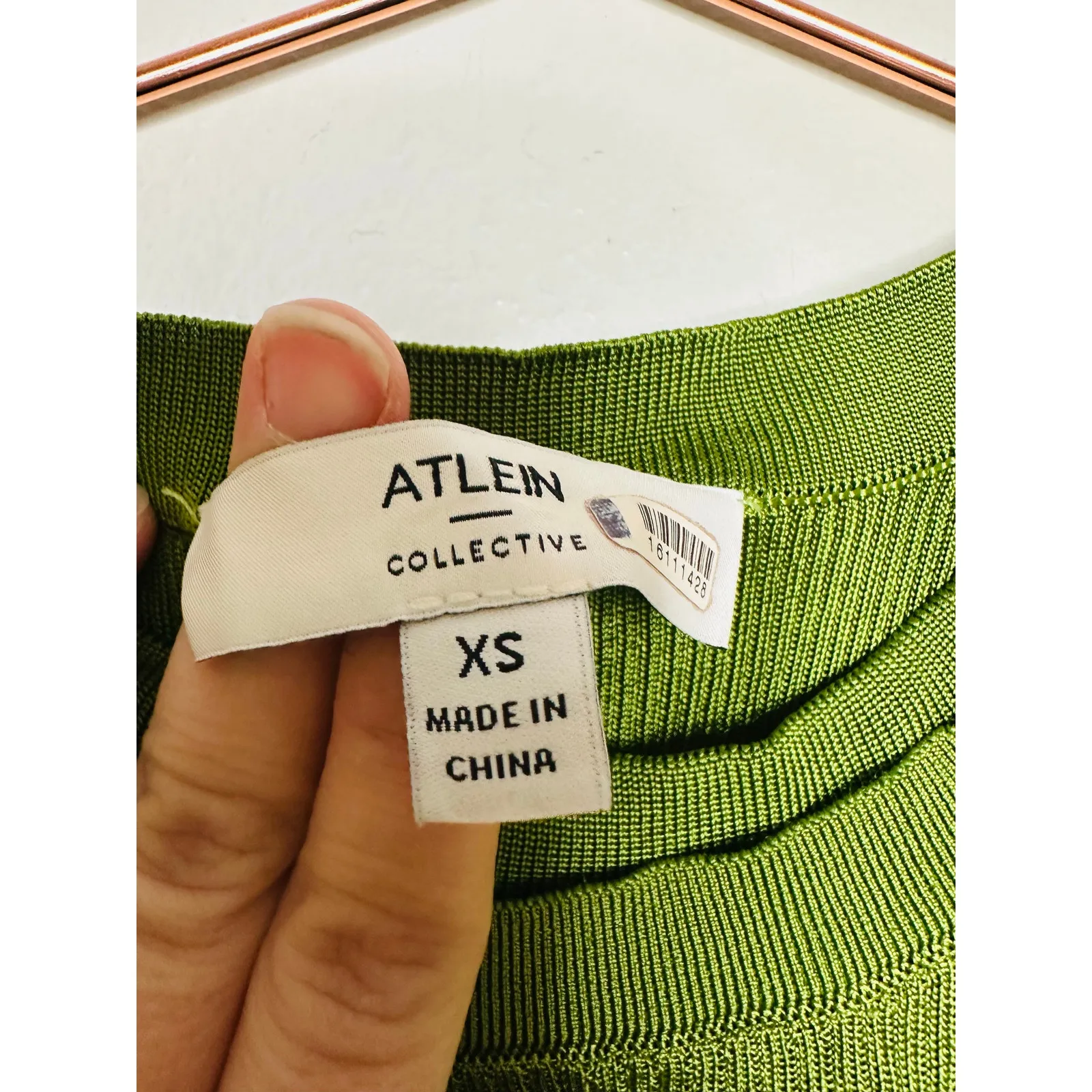 ATLEIN Green Crewneck Sleeveless Knit Midi Layered Bodycon Sheath Dress Size XS - Image 11