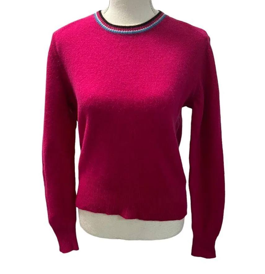 Tommy Hilfiger Lambswool Angora 90s Academia Preppy Crew Neck Sweater Sz L - Image 2