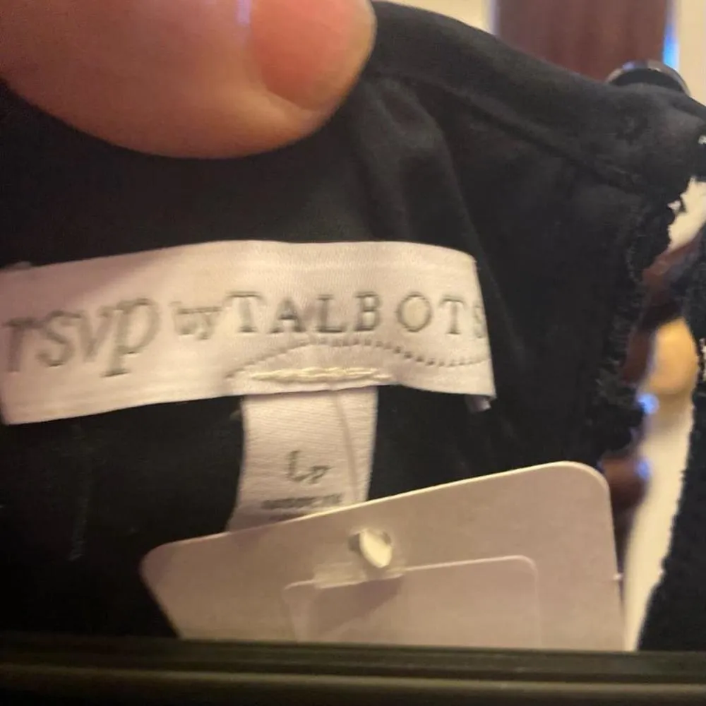 Women's RSVP Talbots Black Lace Top Size L - Image 2