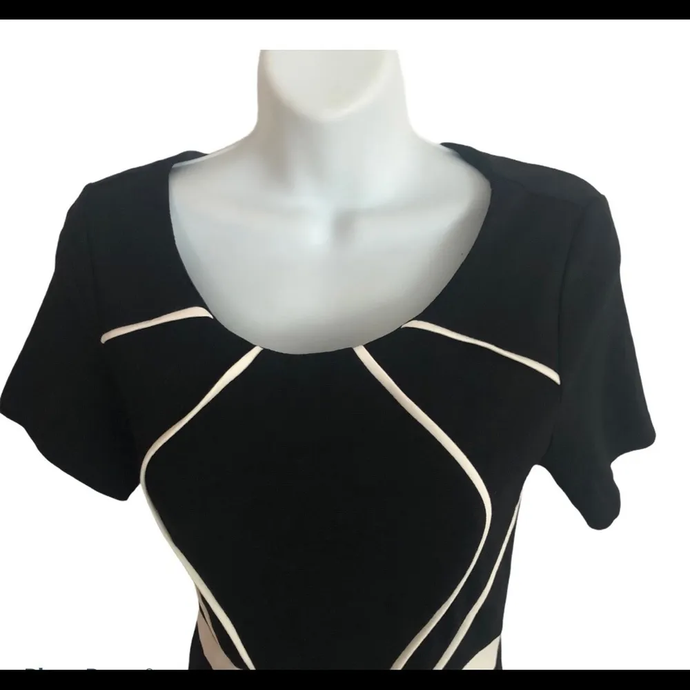 Homeyee Bodycon SS Black White Dress Retro Vintage Vibe Size 4 50’s Style - Image 3