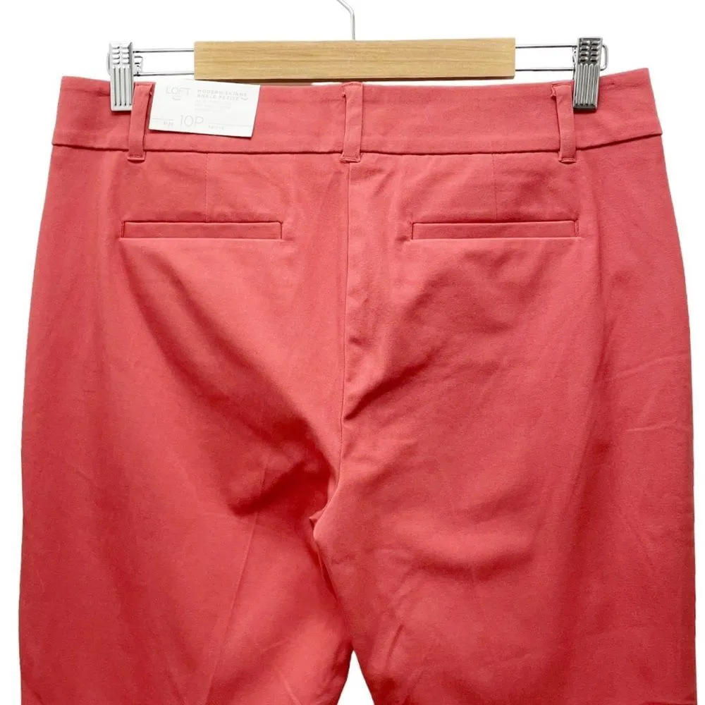 NWT LOFT Modern Skinny Ankle Pant Cinnamon Red Career Work Pants Size 10 Petite - Image 4
