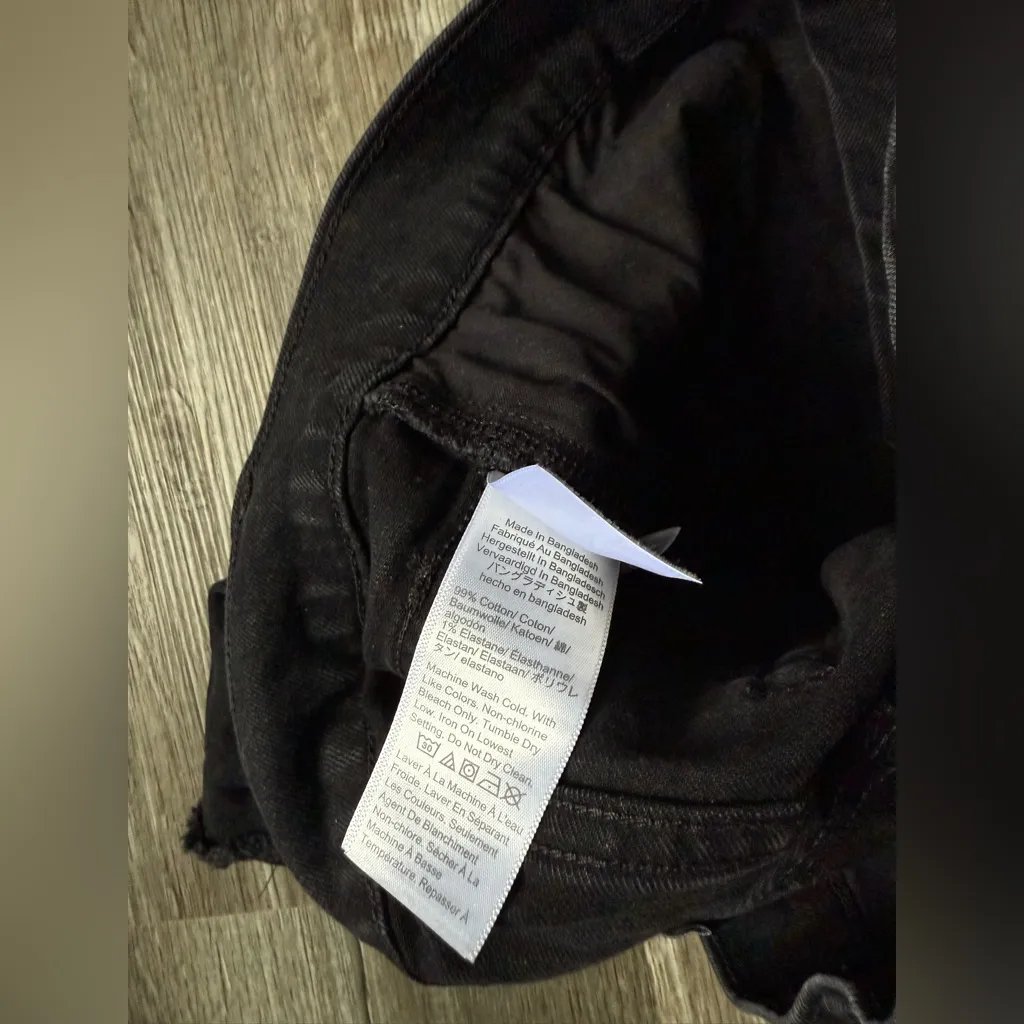 J. Crew Button Fly Denim Shorts Cotton High Rise Black Frayed Size 27 28 29 - Image 8