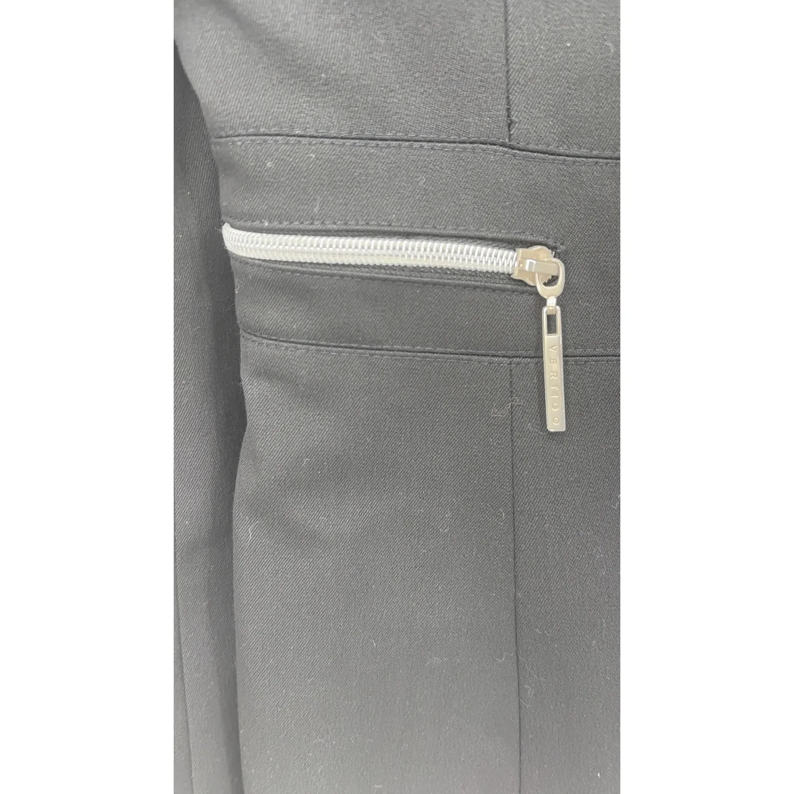 Vertigo Paris Black Blazer Jacket Silver Zipper Detail Small S Elegant - Image 6