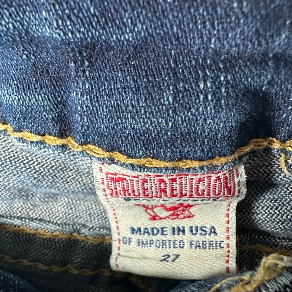 True Religion Joey Big T Gold Disco Flap Pocket Low Rise Flare Jeans Size 27 - Image 11