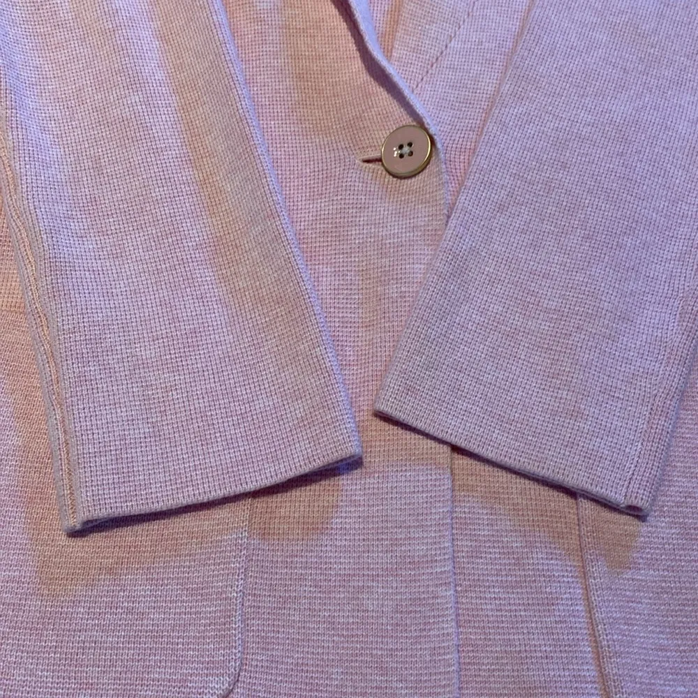 Talbots Knit Jacket Blazer Cotton Blend Single Button Blazer Shell Pink Size SP - Image 6