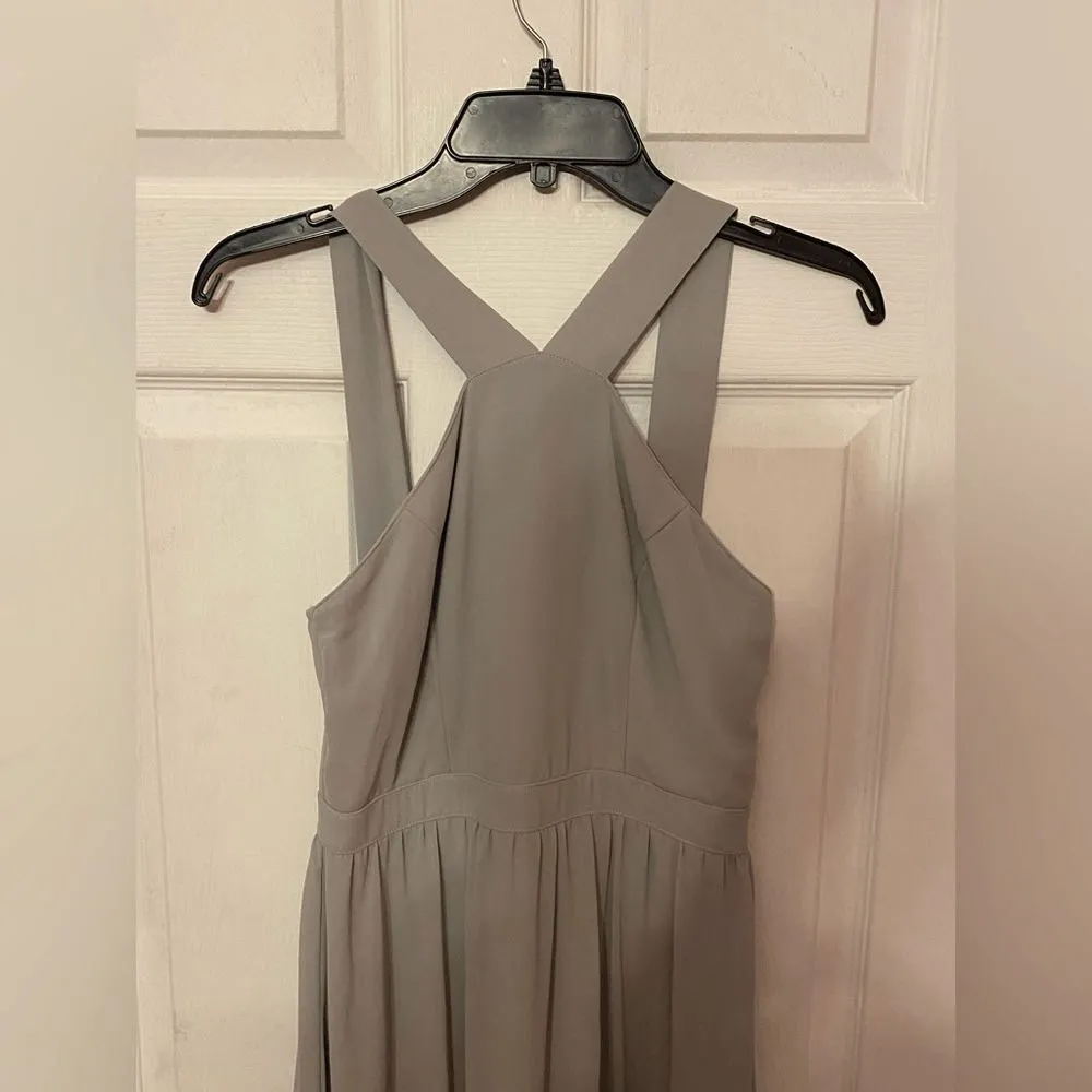 Lulu’s  Air of Romance Grey Maxi Dress size Small Sleeveless Halter - Image 6