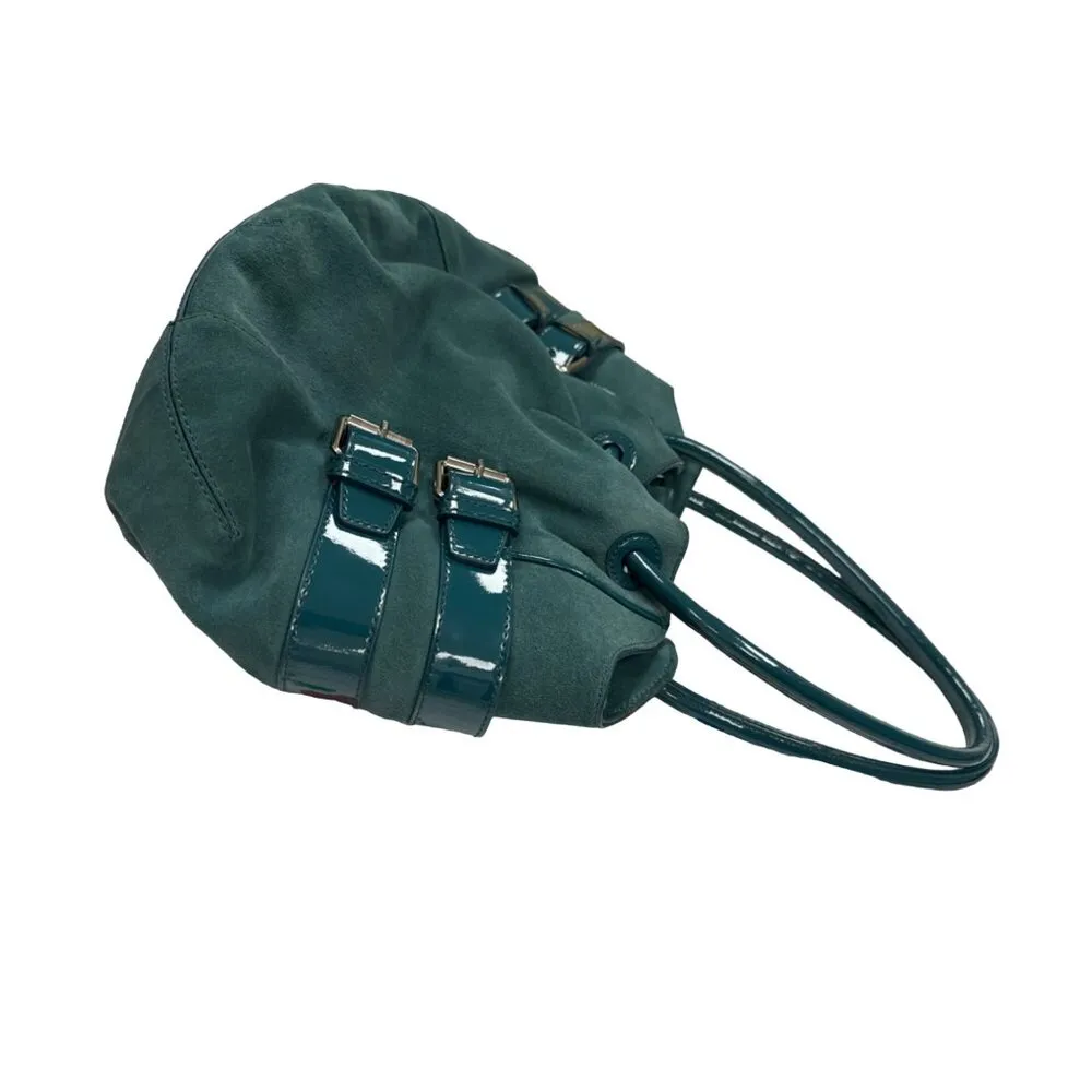 Cole Haan women’s green leather suede handbag purse medium size SKU 3557 - Image 6