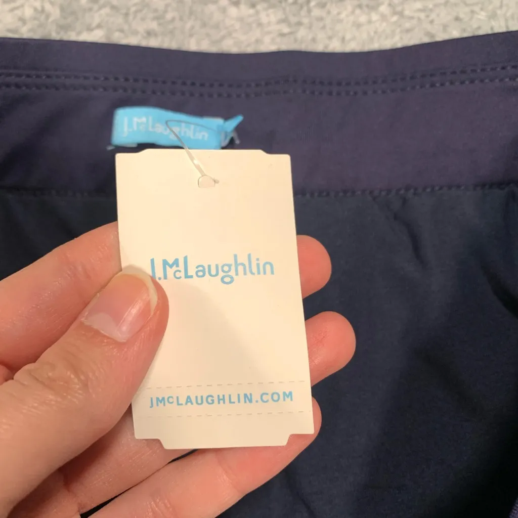 J. McLaughlin  navy Mini wave bubble skort Pleated Hem - Image 6