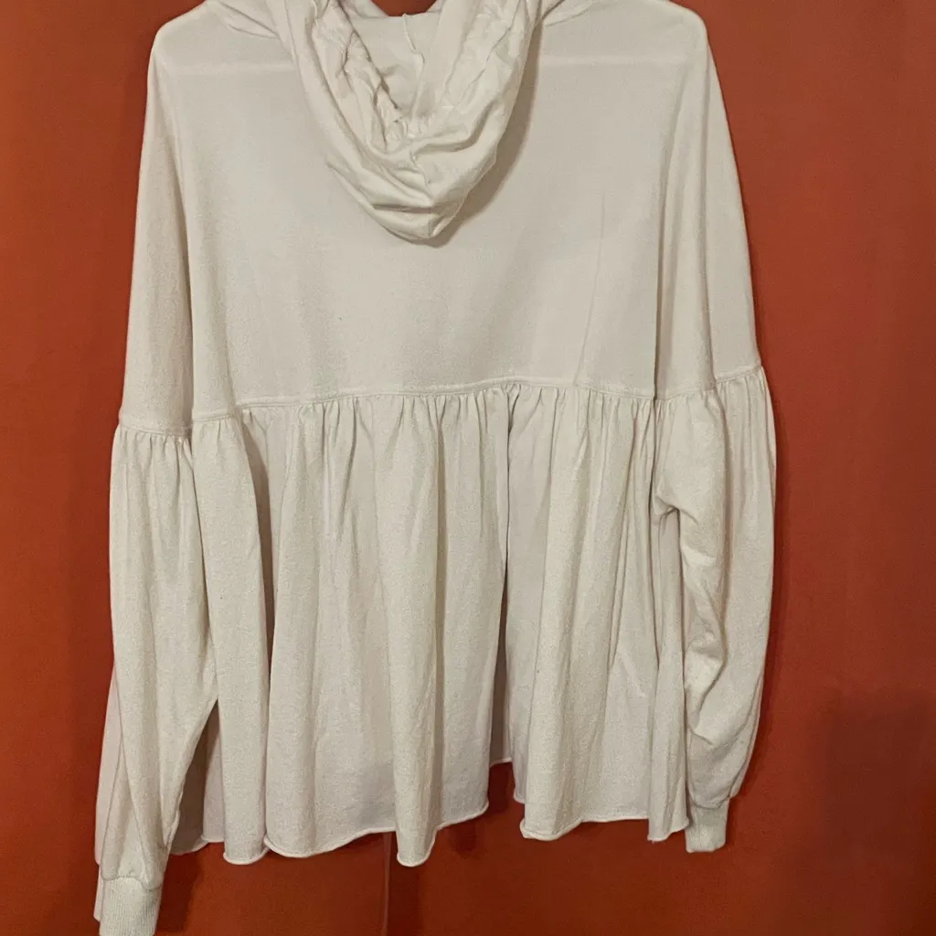 Aerie Cream Peplum Hoodie - Image 3