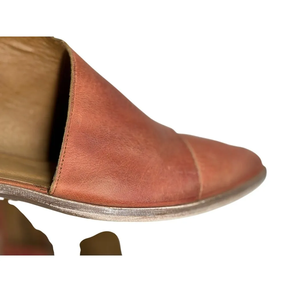 Free People Royale D’Orsay Brown Leather Flat Shoes EU 38 US 7.5 Made in Spain - Image 8