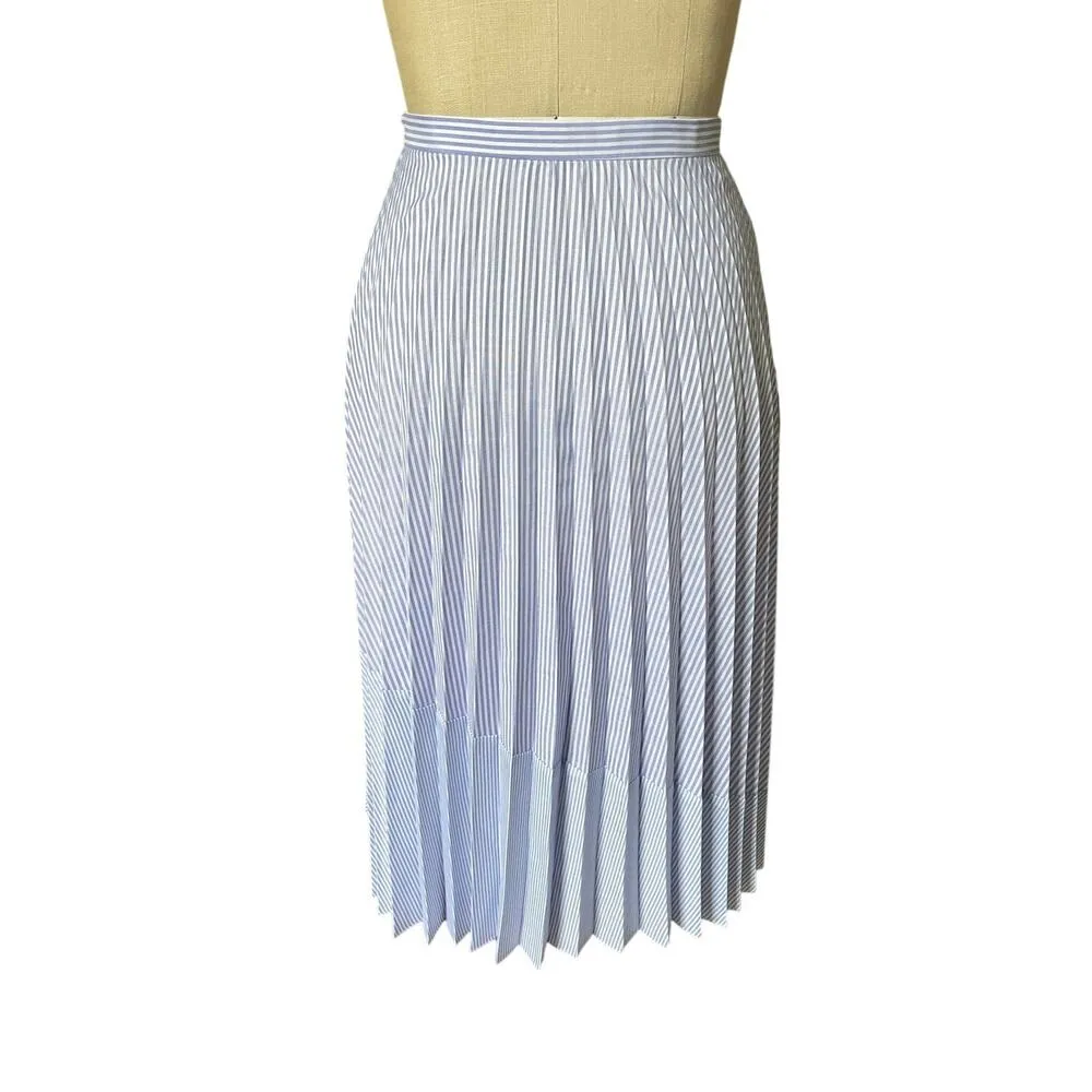 SAYLOR  Serenity Pleated Blue & White Striped Knee Length Skirt Size XS X-Small - Image 5