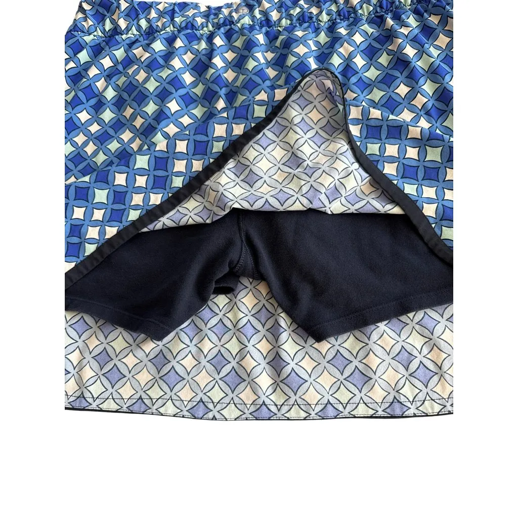 T By Talbots Womens Blue Skort XL Golf Tennis Pickleball Skirt Shorts Geometric - Image 4