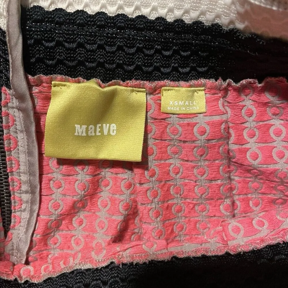 Maeve Anthropologie Skirt XS Ballad Swing Pleated Embroidered Geometric Print - Image 2