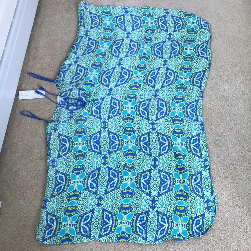 Jones New York Blue/Green Poncho sz S - Image 7