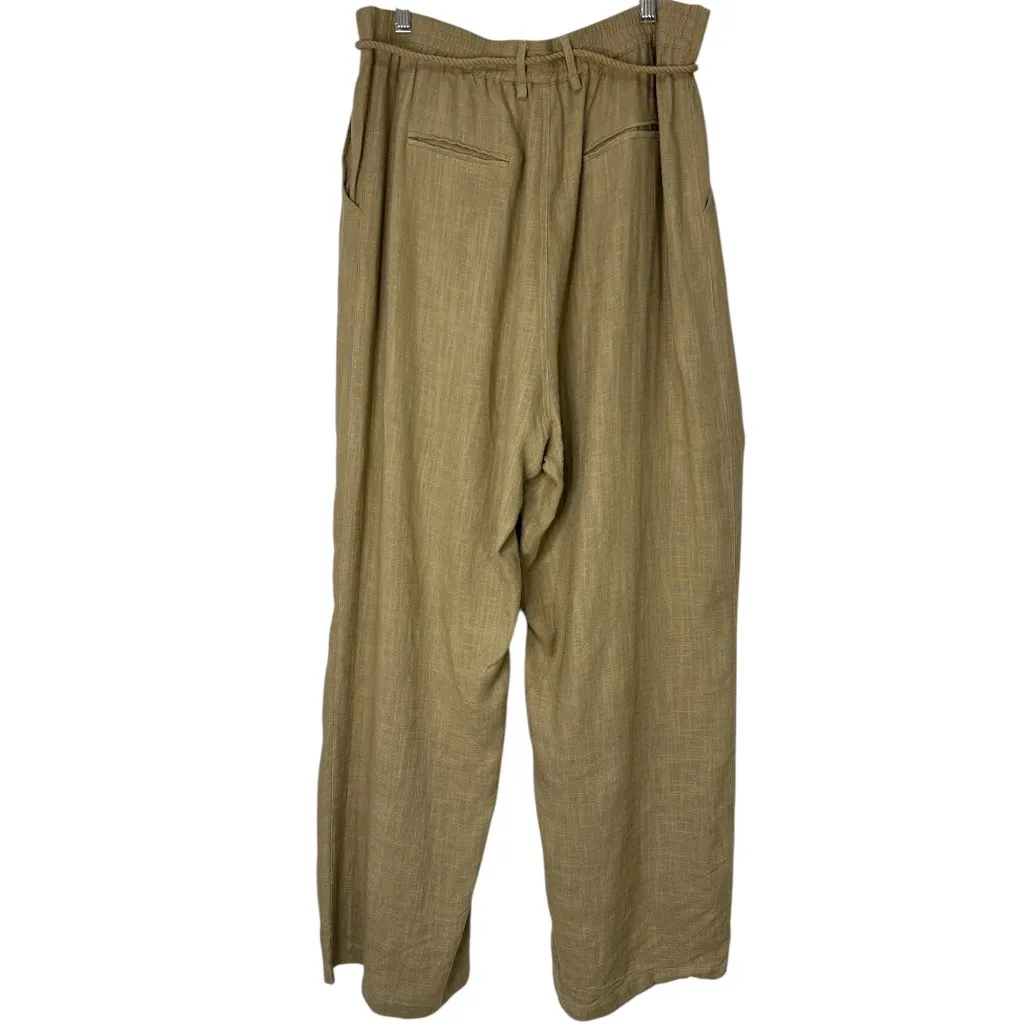 HEARTLOOM Lavina Pants in Moss Large New Womens Loose Linen Trousers - Image 6