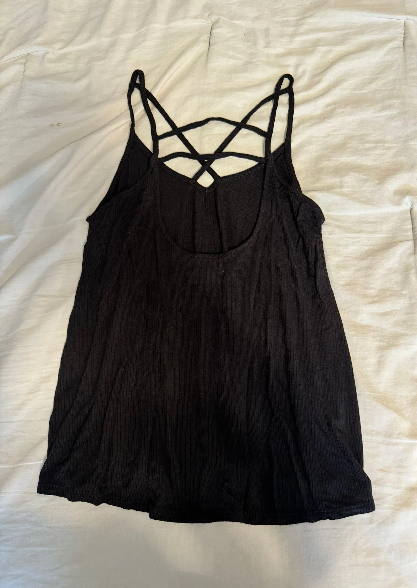 Black Strappy Tank Top - Image 2