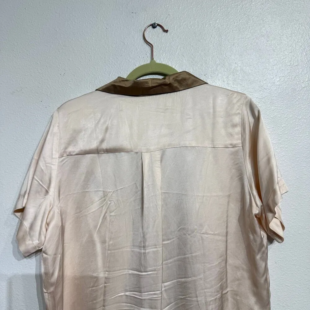 Honor The Gift Cream Notes Camp Shirt Sz M Size M - Image 8