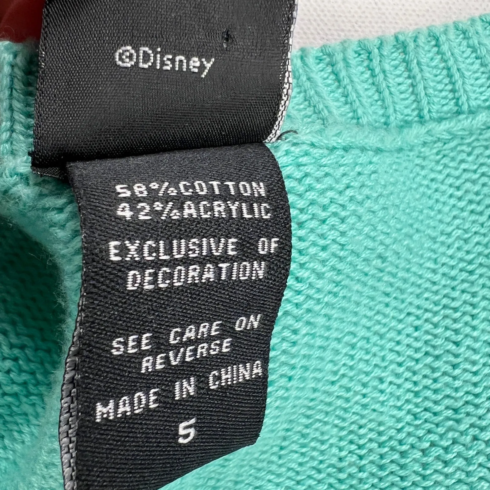 Disney Little Mermaid Iridescent Coated V-Neck Sweater Turquoise Lilac Size 5X - Image 9