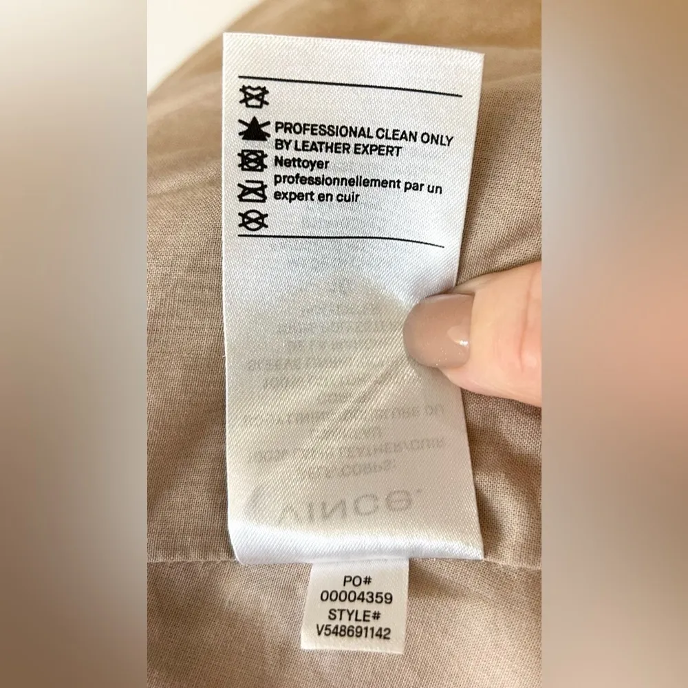 VINCE Rose Quartz Suede Moto Jacket Size 10 - Image 16