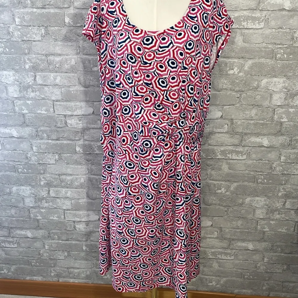 Lands End Geometric Print Front Twist Dress - Image 2