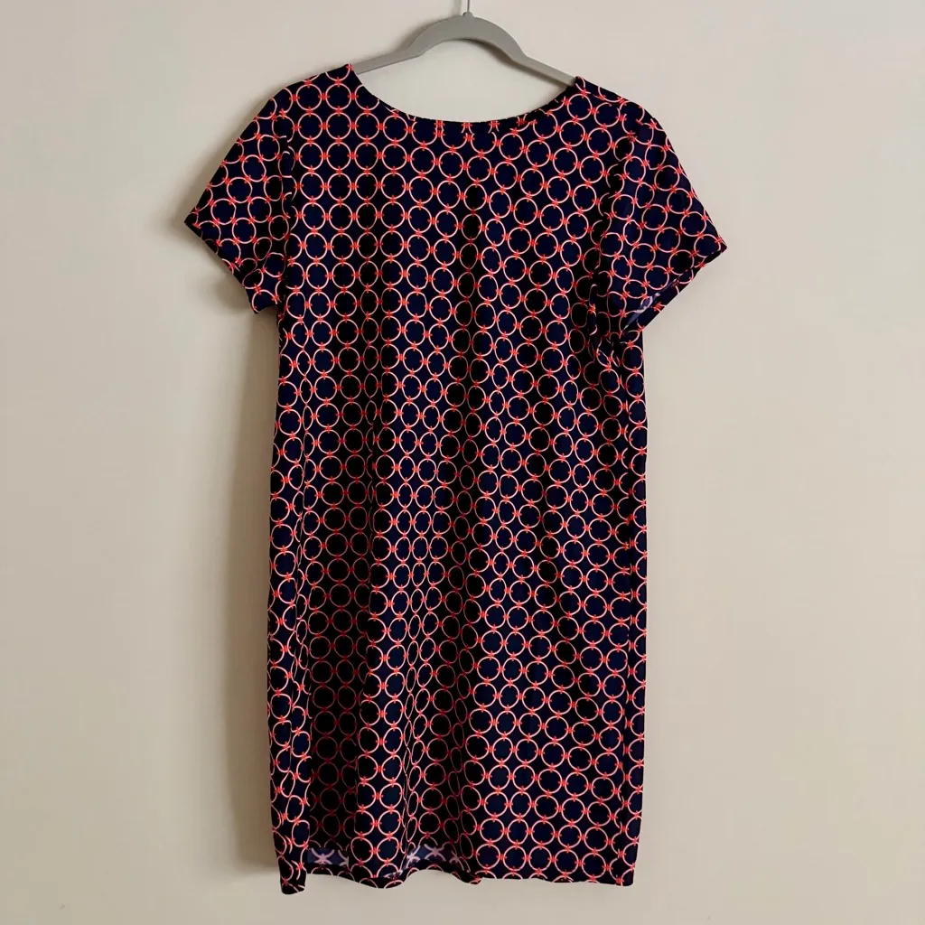 Jude Connally Red Blue Geometric Lightweight Jude Cloth Ella Dress Size Medium - Image 2