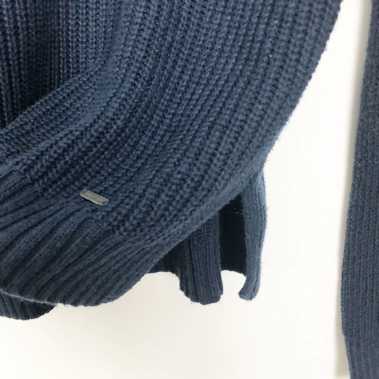 Hollister Dark Academia Preppy School College Chic Oversized Coastal Sweater XS Blue - Image 8