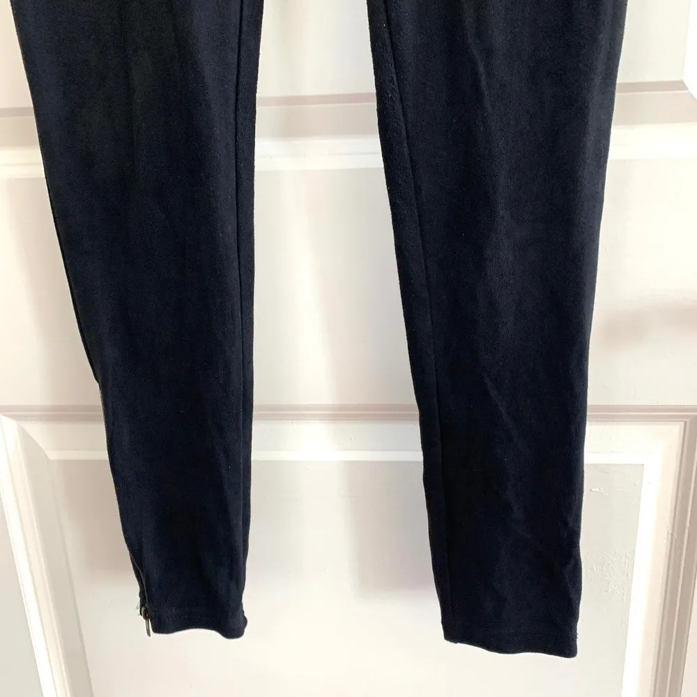 3/$15 Olivaceous Faux Suede Soft Pants with Zippered Ankle in Black - Image 3