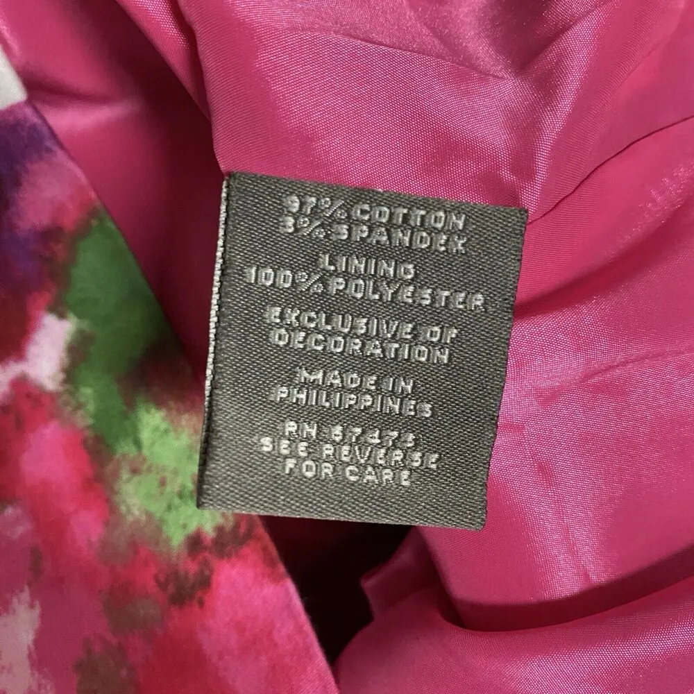 Taylor Tea Sleeveless Pink Roses Sheath Dress Sz 4 Casual Floral Church Workwear - Image 10