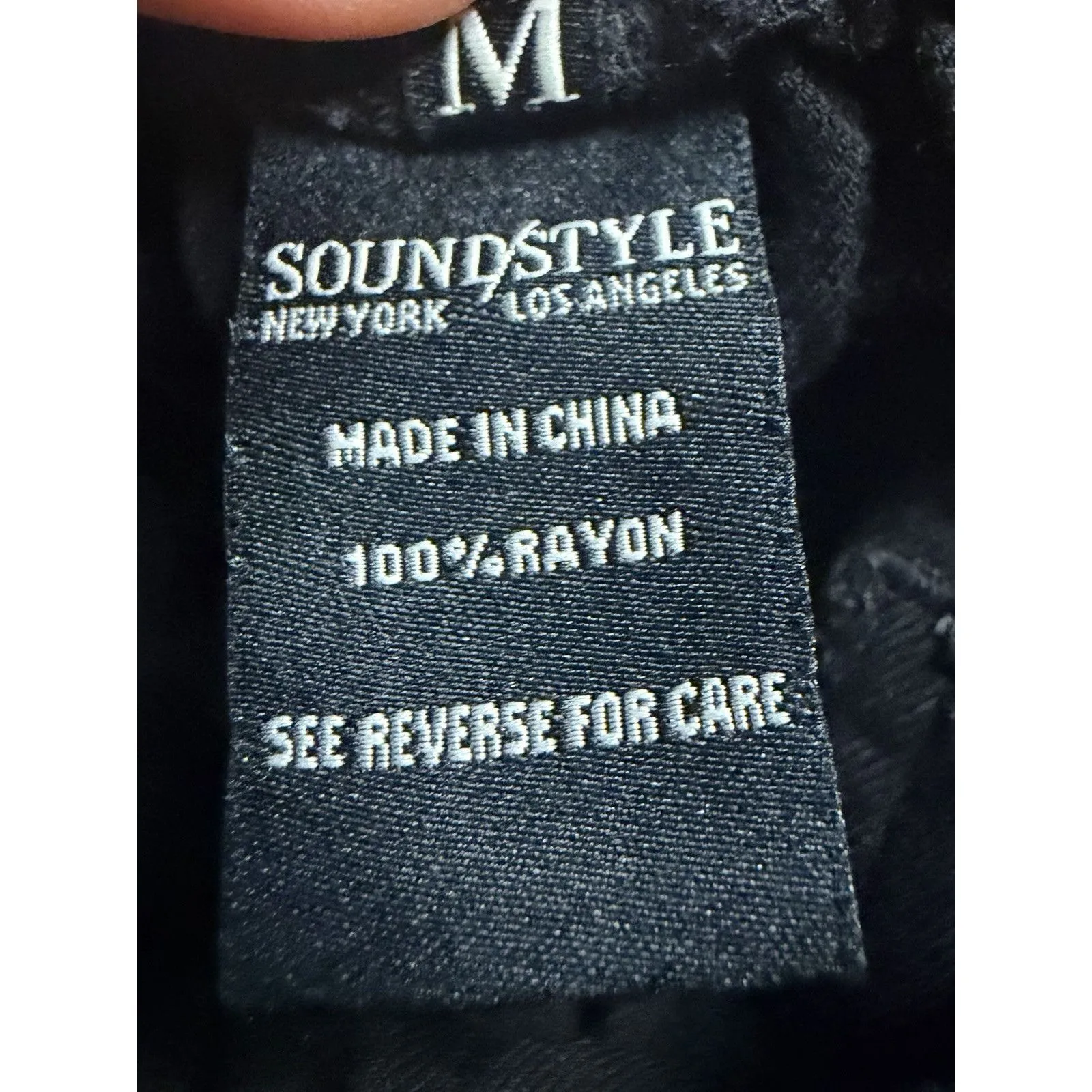 SoundStyle Black Harem Pants Size M Elastic Waist Drawstring Rayon Size M - Image 8