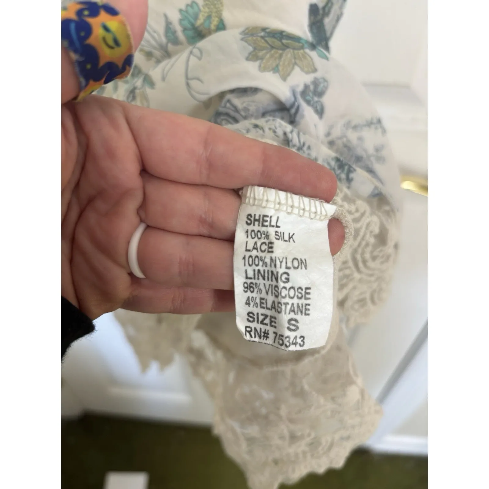 Via Signoria Silk Lace Floral Sleeveless Top Size Small Italy Fairy Whimsical White - Image 6