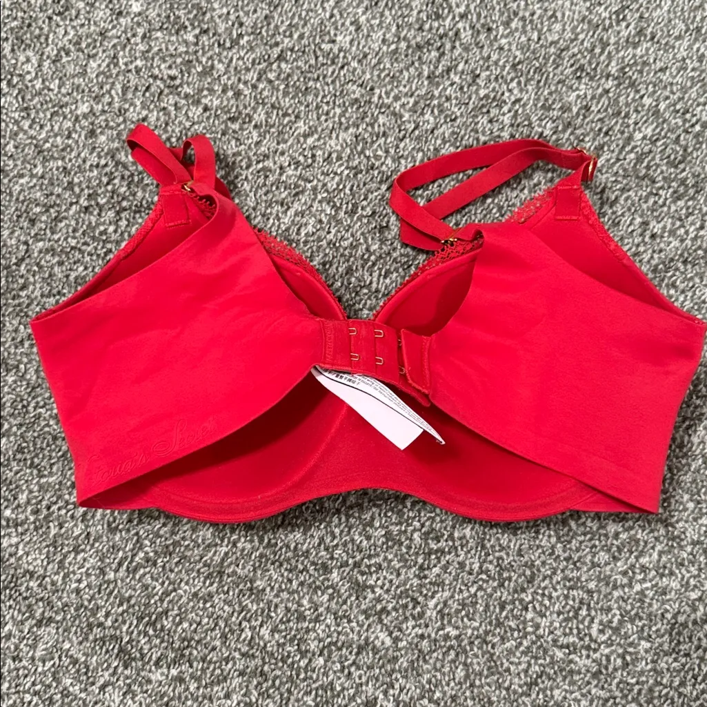 Victorias Secret Incredible Red Lace Push Up Bra 32DD - Image 4