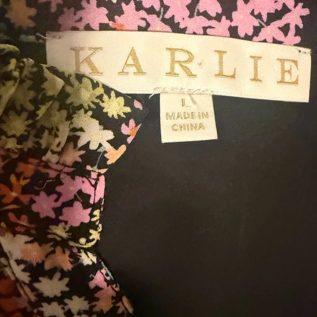 Karlie Purple Pink Long Sleeve Sundress Large - Image 3