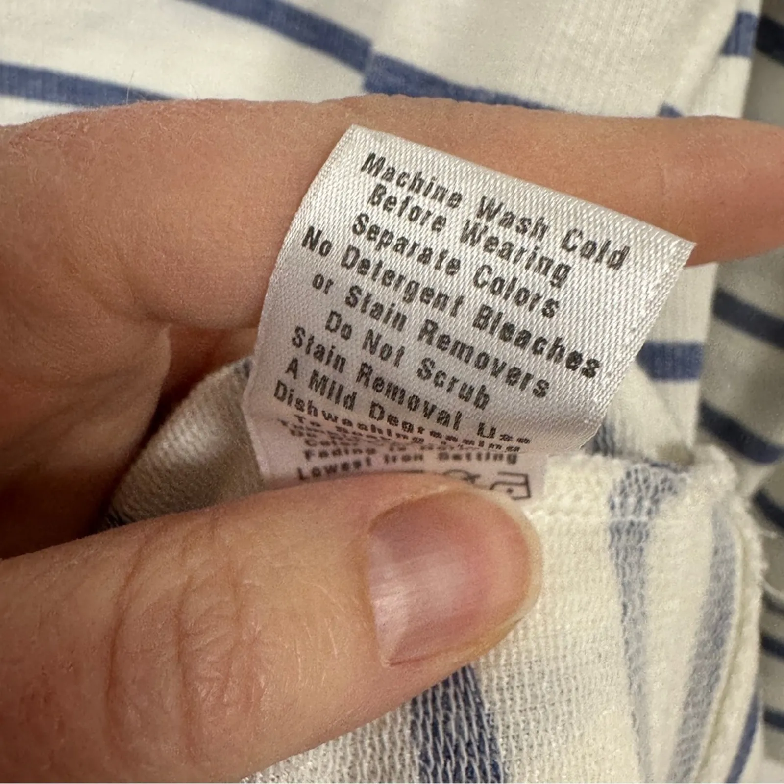 Fresh Produce Blue White Striped Tunic Sweater Women OS Beachy Oversized Slouchy - Image 9