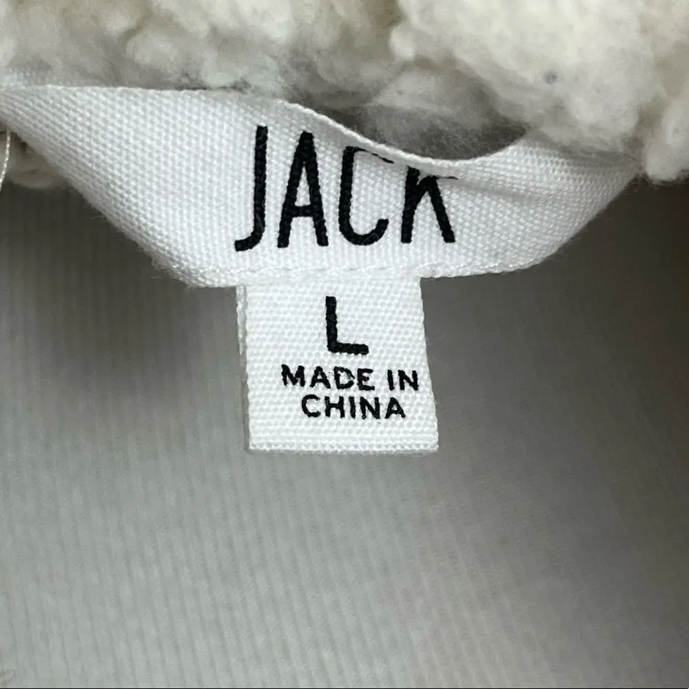 Jack By BB Dakota Tweed And Sherpa Style Open Cardigan Jacket Gray and White L - Image 5