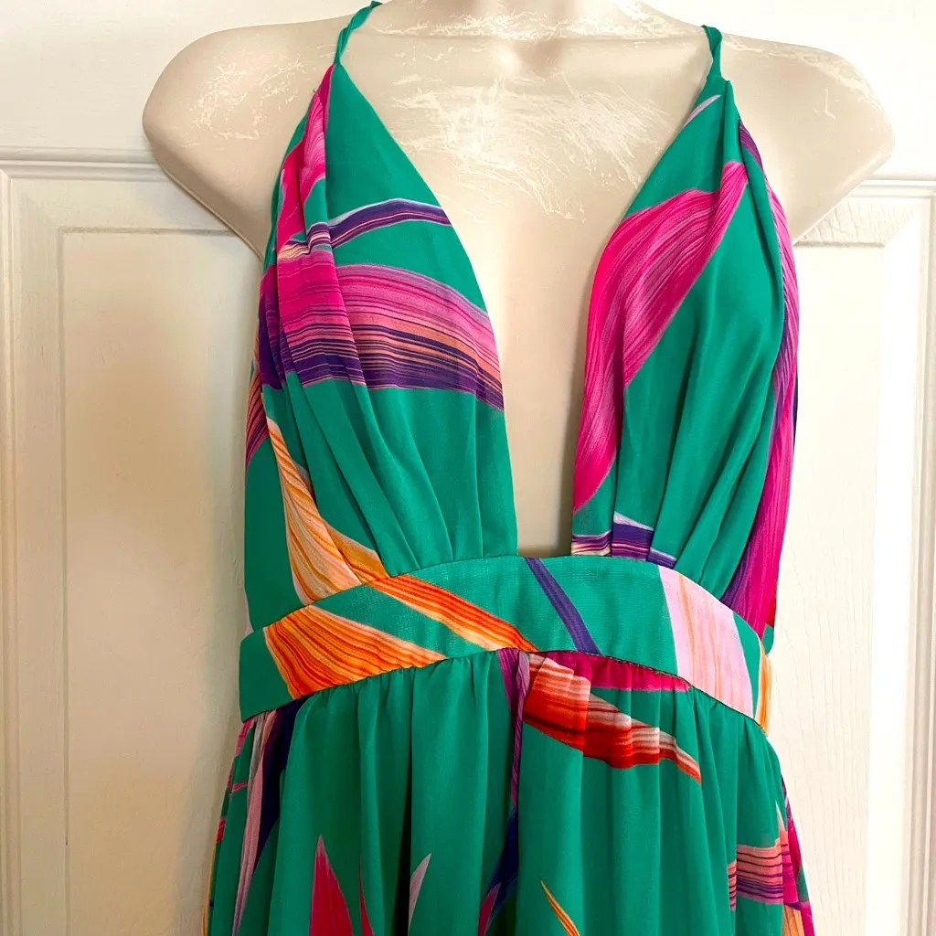 Multicolor Spaghetti Strap‎ Maxi Dress - Image 2