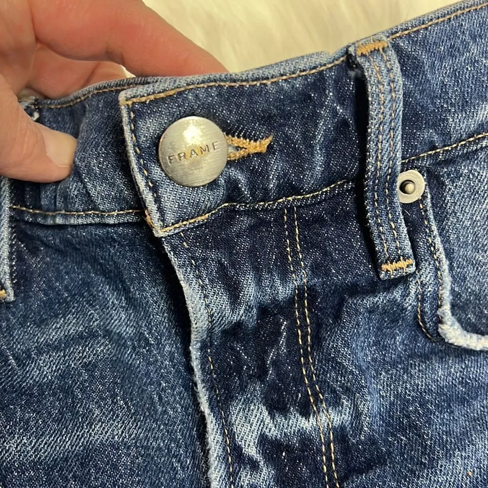 Frame Denim Cut Off Shorts Dark Wash High Rise Le Bridgette shorts‎ - Image 5