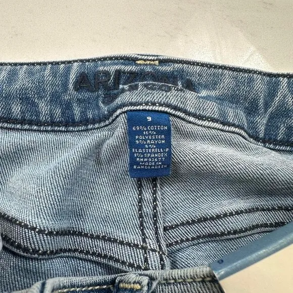 NWT Arizona Jeans Co Womens 9 29x28 Blue Skinny Leg High Rise Slim Fit Denim - Image 8