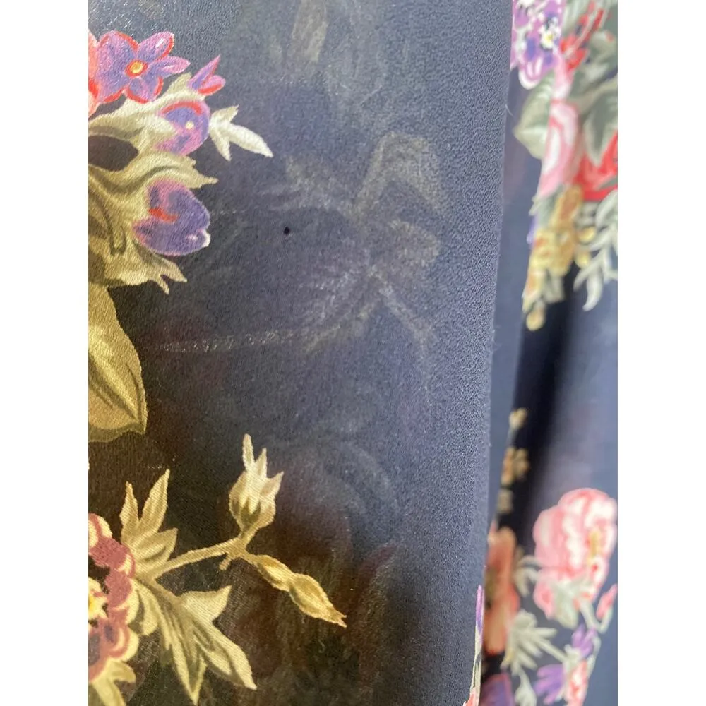 Express Vintage 90’s Sheer Floral High Low Long Sleeve Button Down Tunic Sz M - Image 7