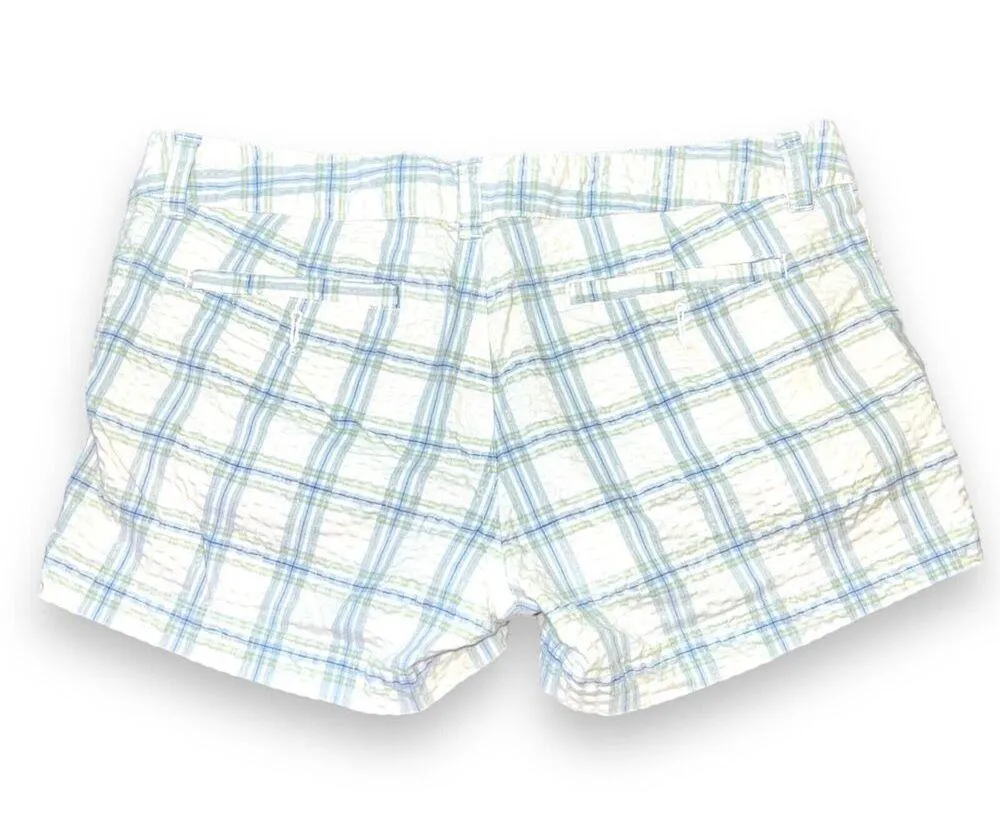 OTB Womens Shorts Plaid Lightweight Summer Blue White Yellow Gold Y2K Size 5 6 - Image 5