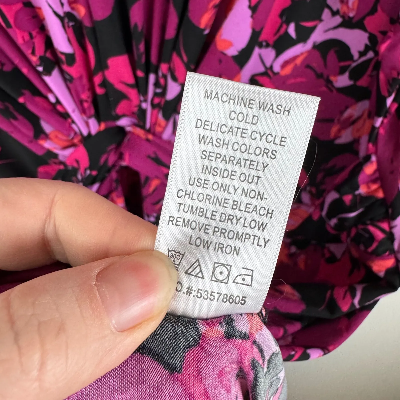 Roamans Floral Twist Front Dress Size 22/24 Stretch Comfort‎ Office Career Flowy Pink - Image 7