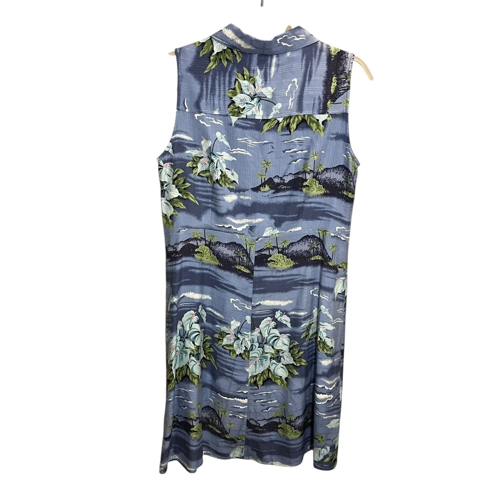 Tommy Bahama Sleeveless Button Down Knee Length Dress Tropical Print Silk Sz 10 - Image 5