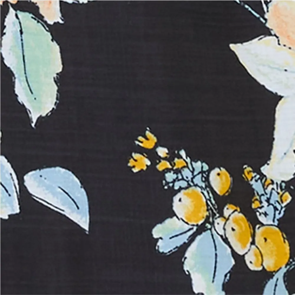 Fatface Jenna Citrus Floral Wide Leg Trousers Black Yellow Peach Size 8 UK 12 - Image 15