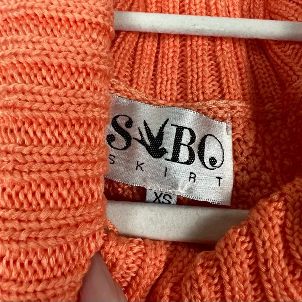Sabo Skirt Orange Dani Skirt Turtleneck Sweater High Low Dress Size XS - Image 2