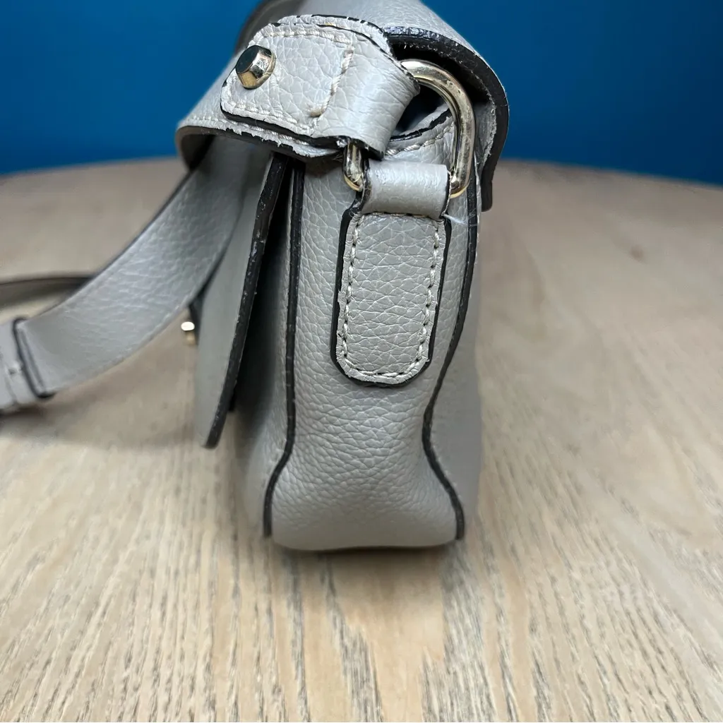 Furla Jo Gray Pebbled Leather Crossbody Micro Mini Bag - Image 5