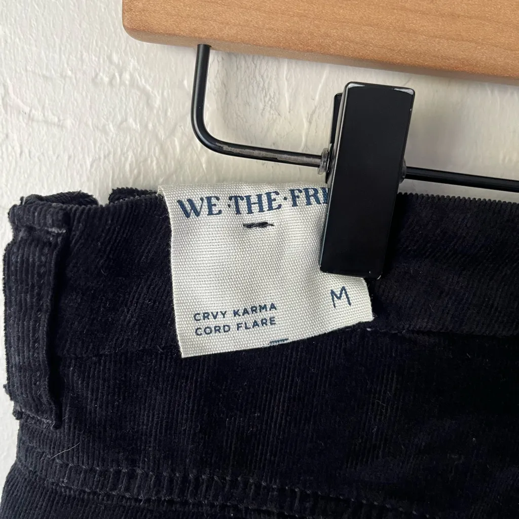 Free People We the free Curvy Karma corduroy flare pants black medium NEW - Image 8