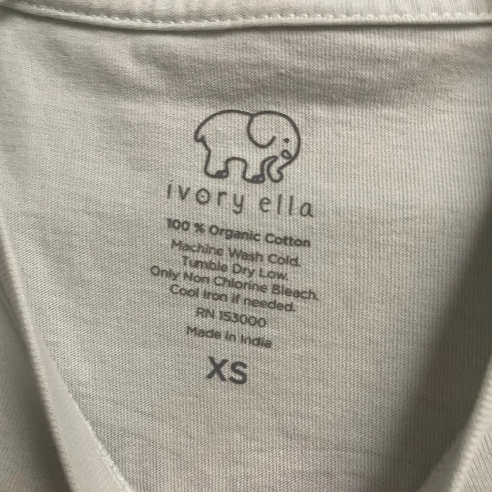 Ivory Ella XS Light Mint Pocket Tee Organic Cotton Shirt Elephant T Shirt - Image 4