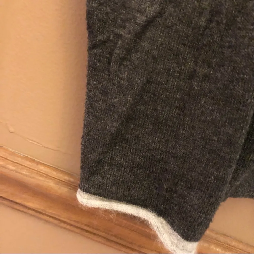 Tommy Hilfiger Vintage 90’s Hooded Lambswool Rabbit Hair Cardigan Sweater Grey L - Image 6