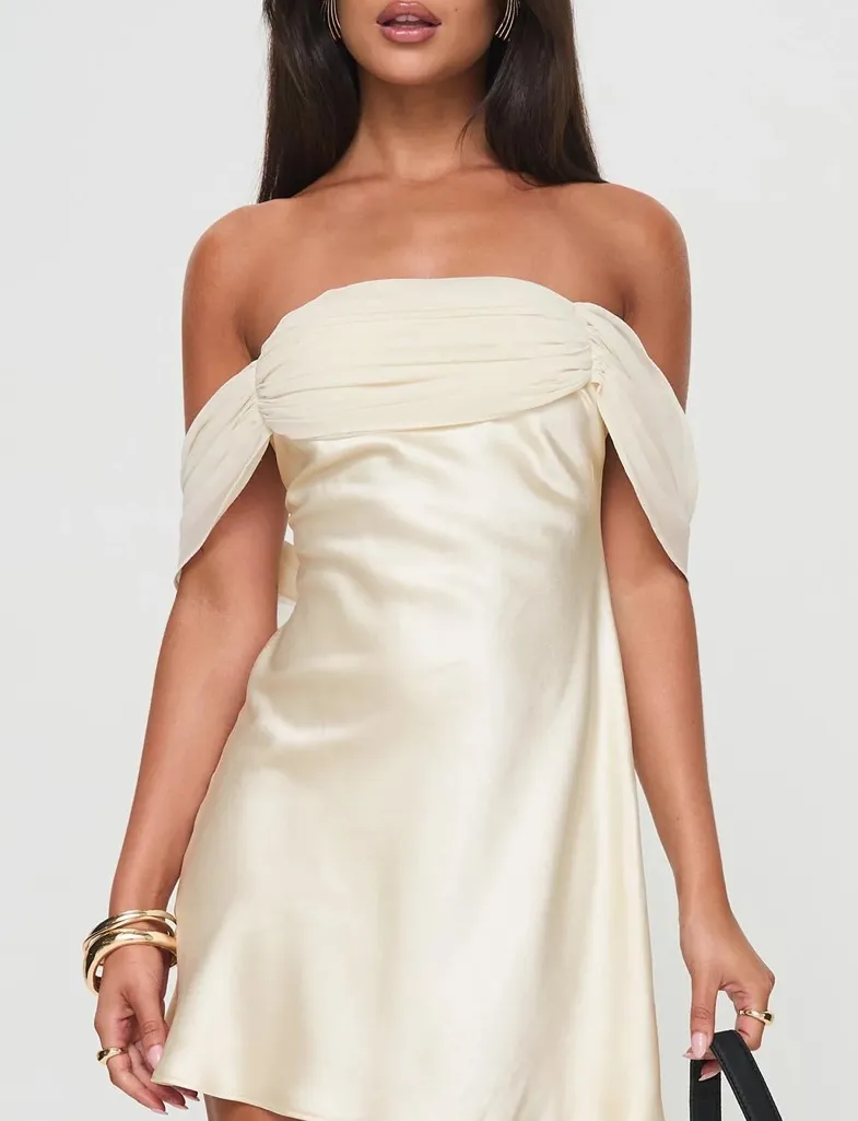 strapless open back dress Princess Polly Glamour Girl Strapless Bubble Hem Minidress in White at Nordstrom, Size 6 main image 1