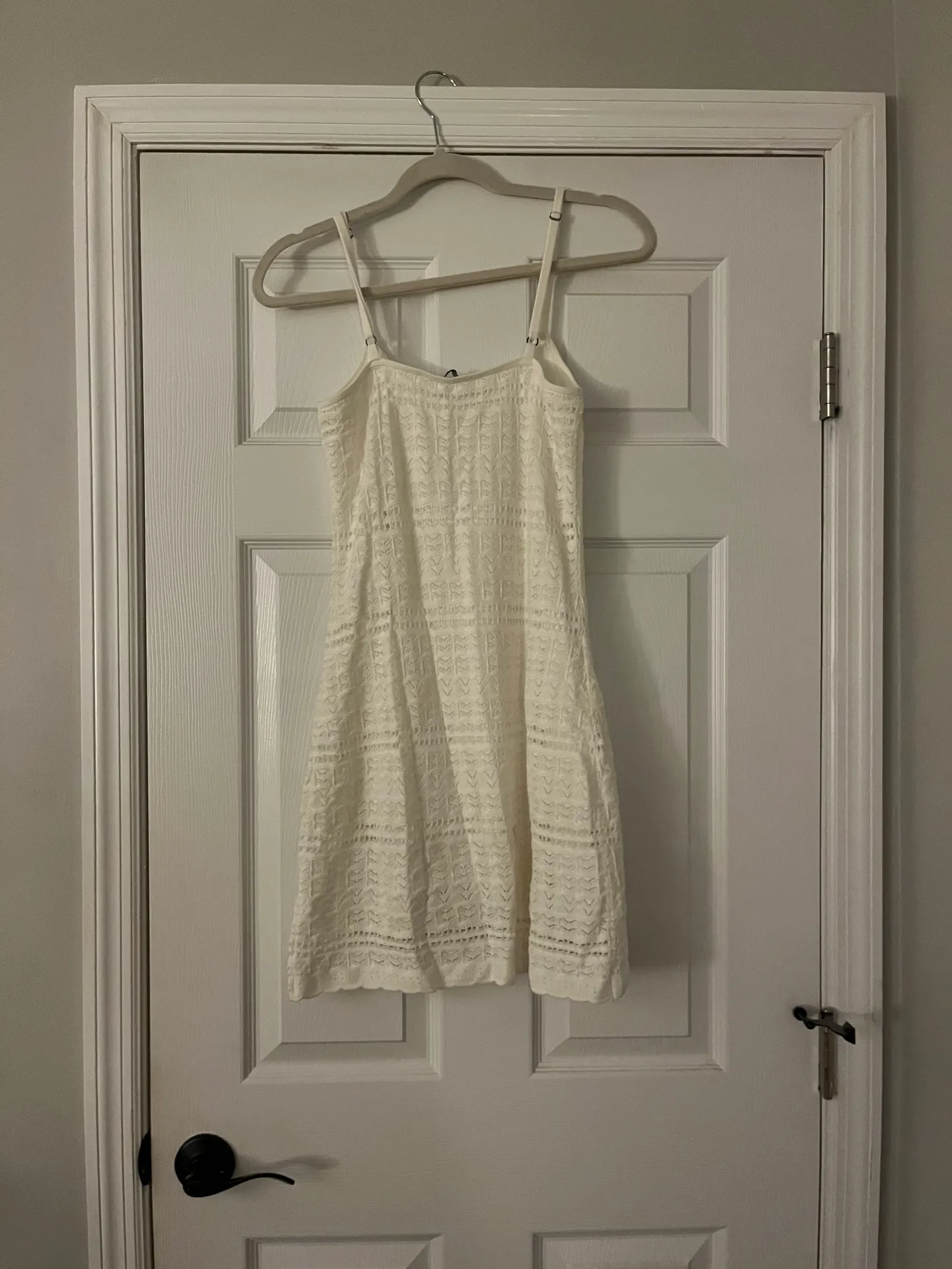 White Lace Crochet Dress - Image 2