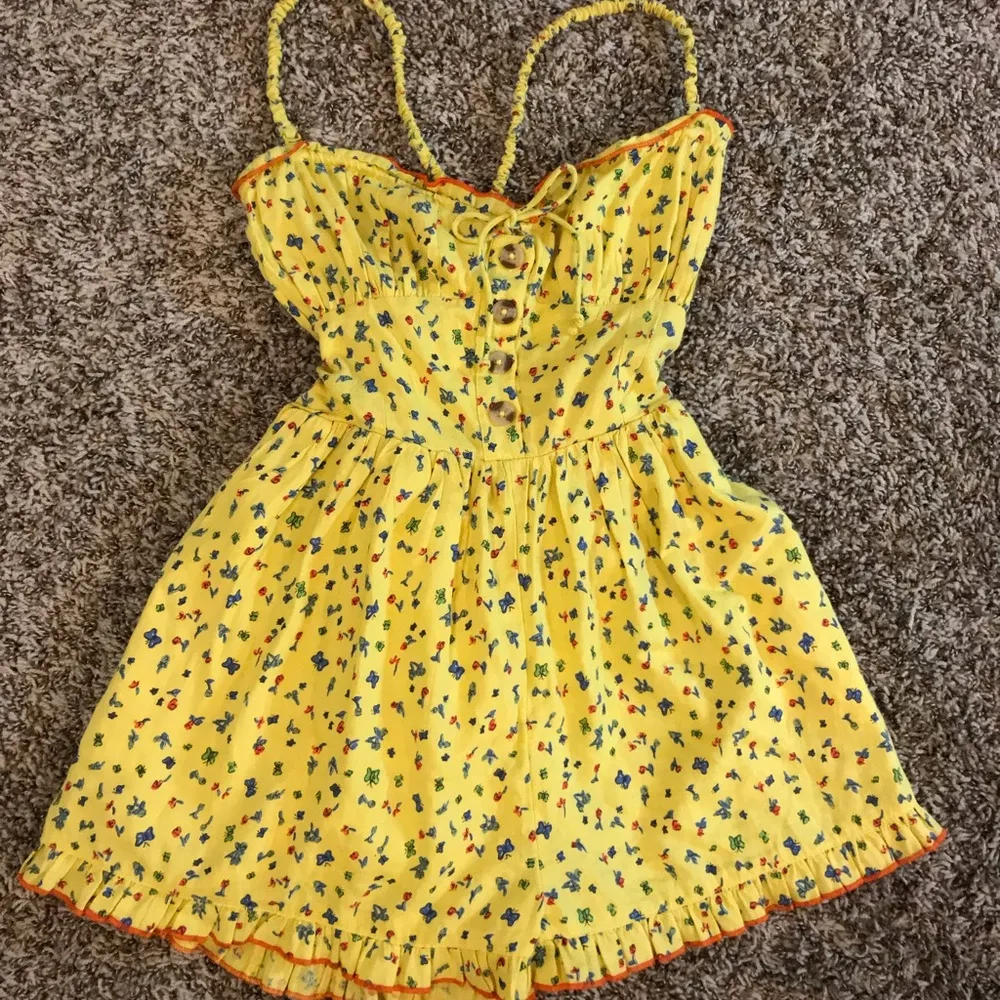 Urban Outfitters floral butterfly print ruffle detail mini romper - Image 15